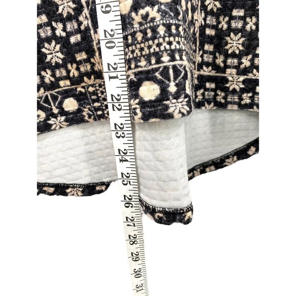H&M Black Snowflake Quilted High‎ Low Sweater Sz M Winter Fall Christmas - Picture 5 of 5